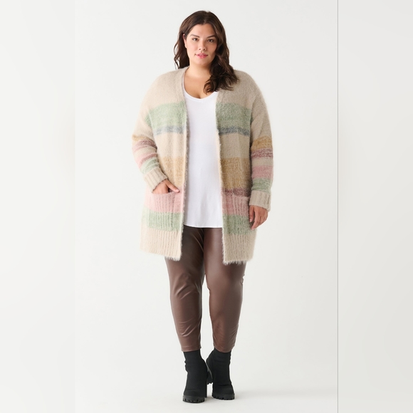 [X, 1X, 2X & 3X] NWT DEX Plus Rainbow Cardigan - Picture 4 of 4